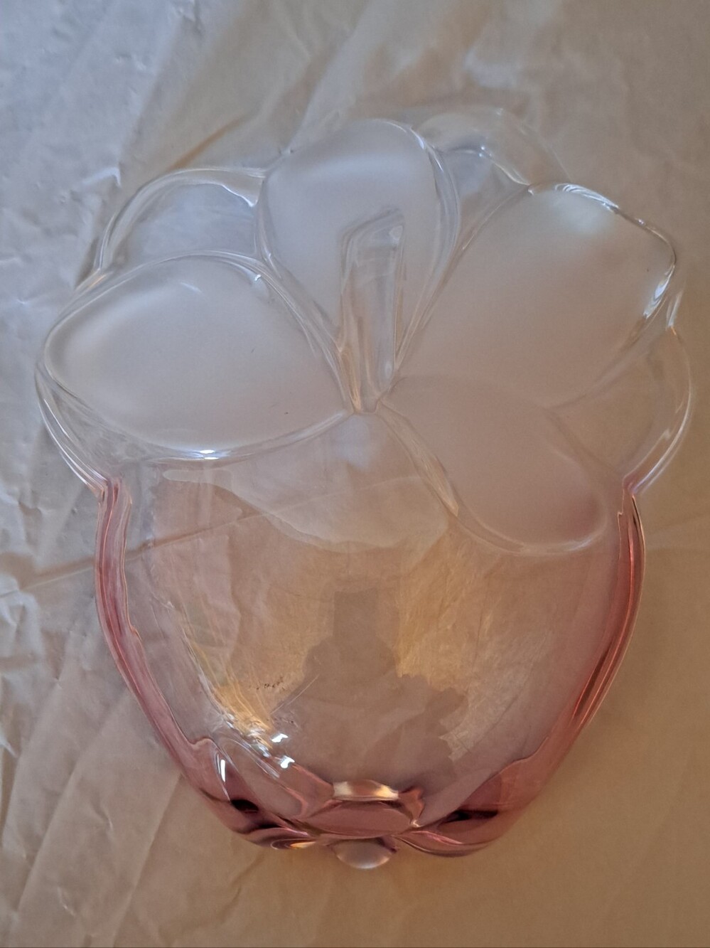 Mikasa Glass Apple Dish Pink Tones